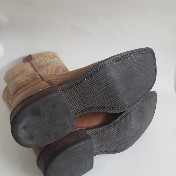 Justin Mens Hand Crafted in USA Western Boots Square size 7.5. In great preowned - Picture 7 of 8